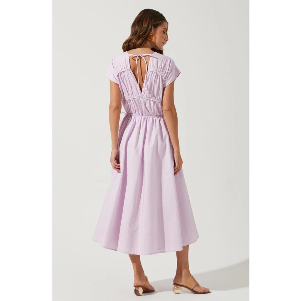 NWT ASTR The Label Lorrie Sleeveless Ruched Midi Dress Size Small - Picture 3 of 7